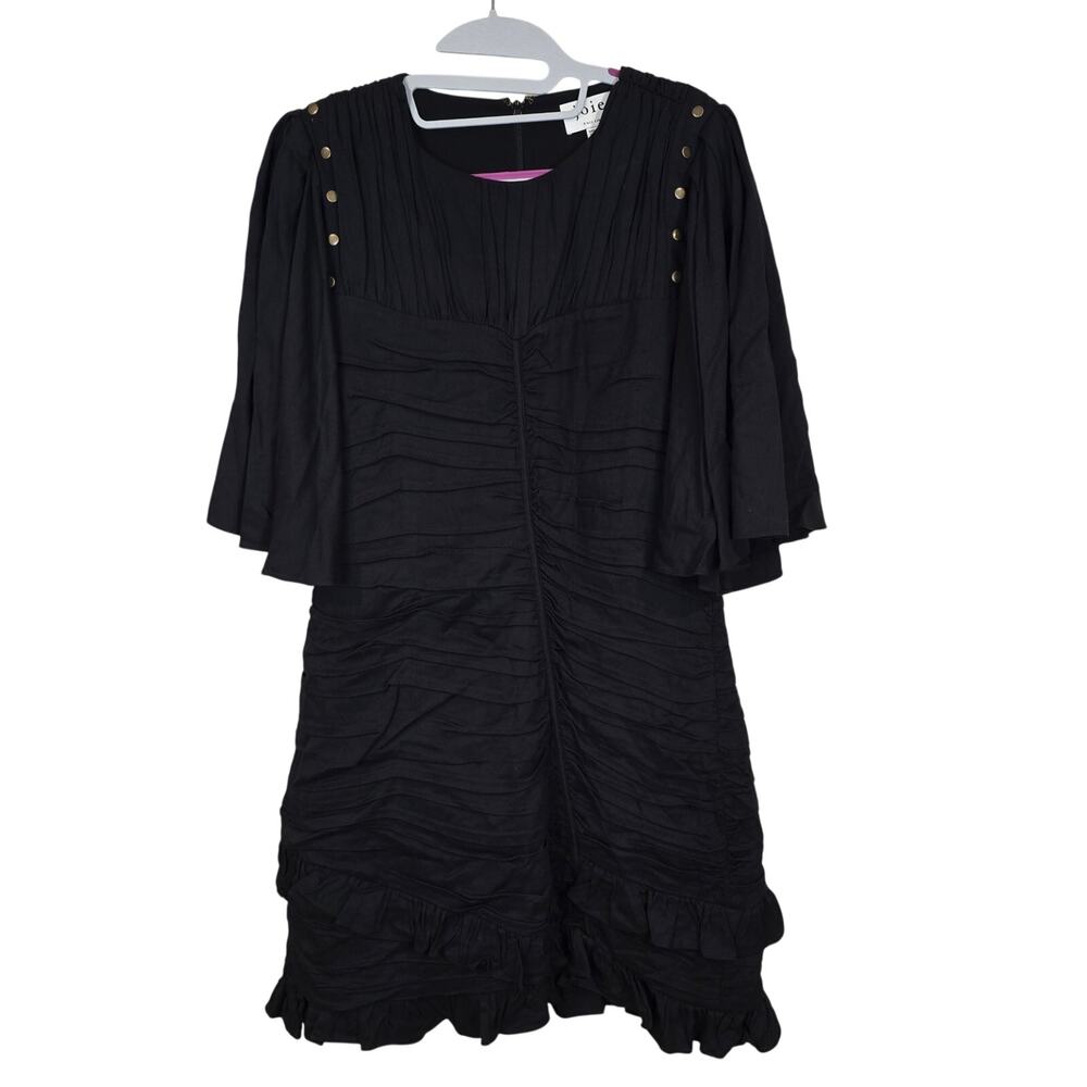 NEW NWT Women's Joie Black "Foster" Mini Dress Flowy Sleeves | Size 12 - Picture 2 of 11